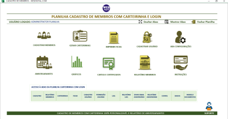 Planilha Cadastro Membros Completa