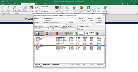 Planilha Controle de Membros e Dízimos